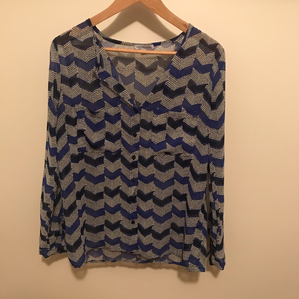 Geometric Sheer Blouse